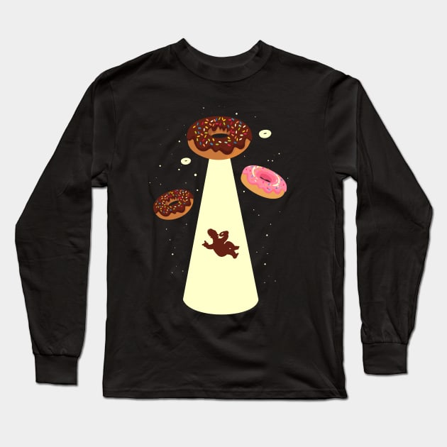 Donut UFO Long Sleeve T-Shirt by caffeinart